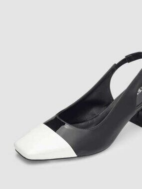 Cider Contrast Color Slingback Chunky Heeled Mary Jane Shoes Size 8